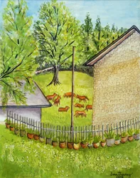 Blick aus Ruths Garten, Limousin, Frankreich